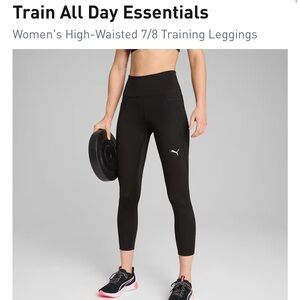 Puma Dark Olive Train All Day High-Waisted 7/8 Leggings
